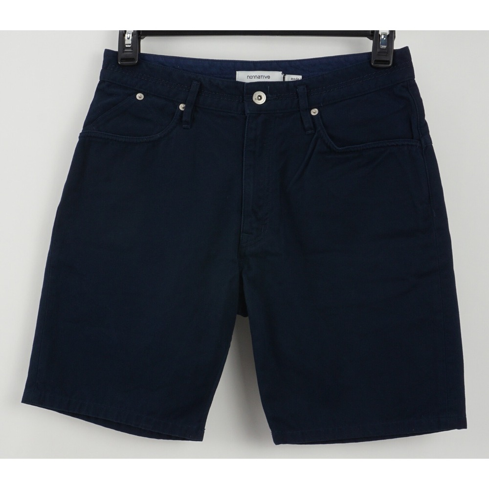 Nonnative Dweller 5P Mens Navy Blue Cotton Twill Bermuda Shorts NN-P2947
